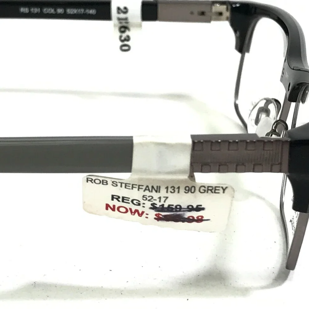 Roberto Steffani RS 131 COL 90 Eyeglasses Frames Black Grey Rectangle 52-17-140